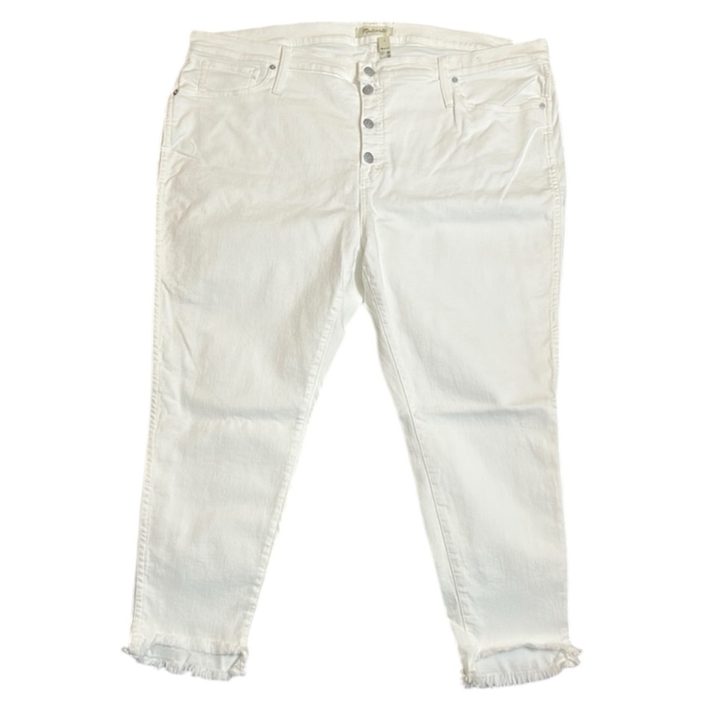 NWT Madewell White Denim 10” High Rise Skinny Petite 37P Jeans Cropped